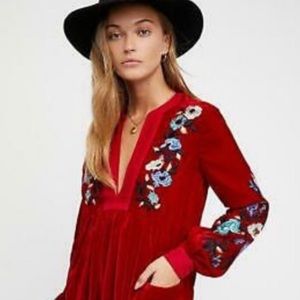 SOLD ❤️ Free People Boho Mia Floral Velvet Dress